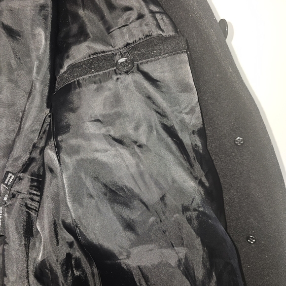 Calvin klein Women's Black Funnel Wool Overcoat size 12 Vintage - Picture 11 of 13